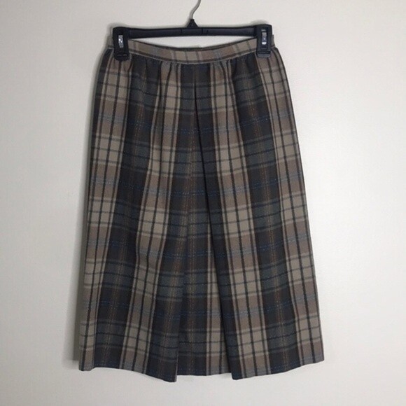 Vintage tica ladies plaid wool skirt size 8 - Picture 1 of 12